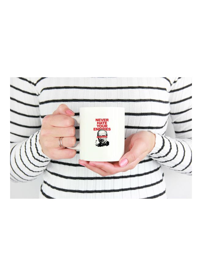 LOUD UNIVERSE Vito Enemies Quote Printed Coffee Mug White/Red/Black  - Image 3