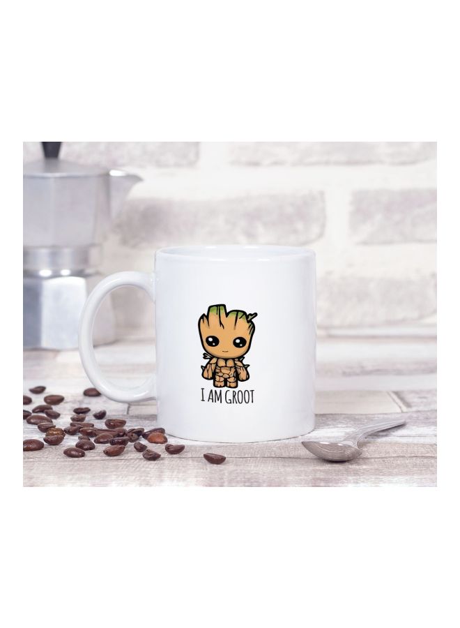 LOUD UNIVERSE I Am Groot Printed Coffee Mug White/Brown - Image 2