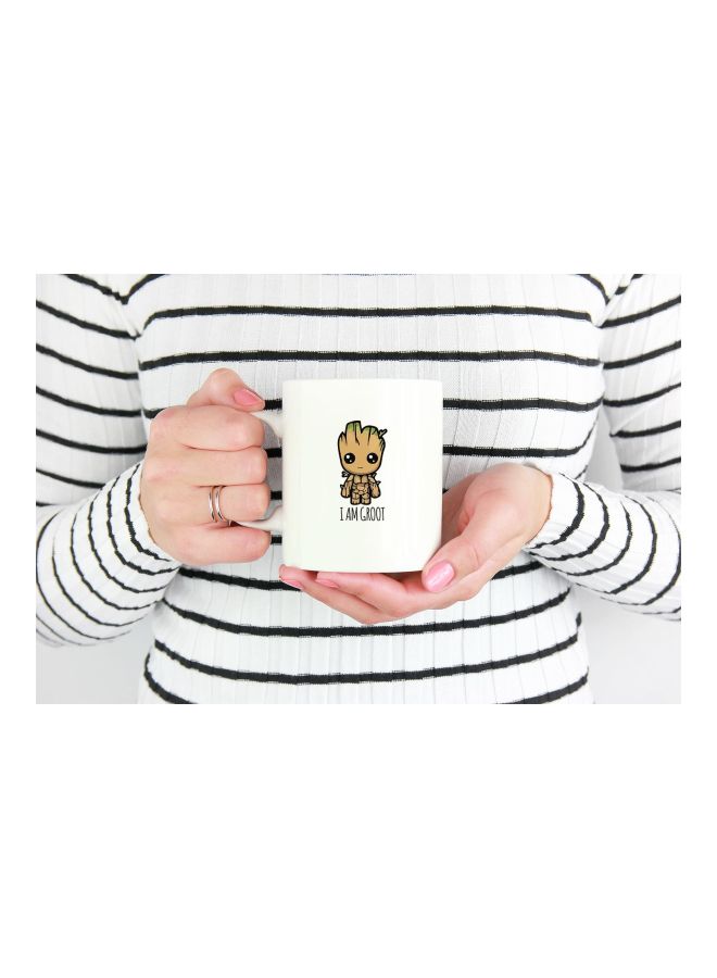 LOUD UNIVERSE I Am Groot Printed Coffee Mug White/Brown - Image 3
