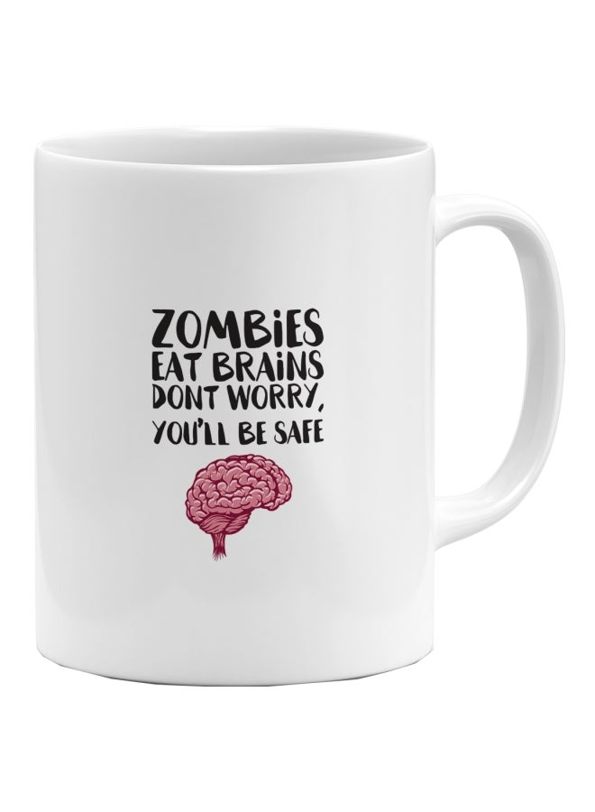 LOUD UNIVERSE Zombie Theme Printed Coffee Mug White/Black/Pink  - Image 1