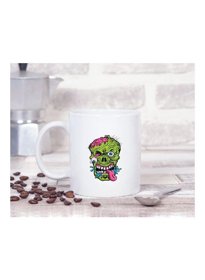 LOUD UNIVERSE Zombie Printed Ceramic Coffee Mug White/Green/Pink  - Image 2