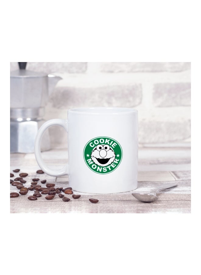 LOUD UNIVERSE StarBucks Cookie Monster Printed Coffee Mug White/Green/Black  - Image 2