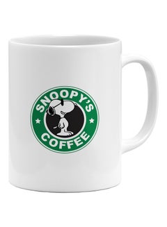 LOUD UNIVERSE StarBucks Snoopy Printed Coffee Mug White/Green/Black  - Image 1