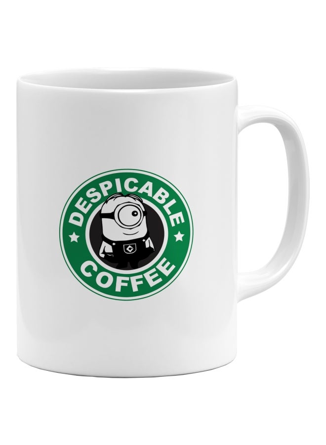 LOUD UNIVERSE StarBucks Minion Printed Coffee Mug White/Green/Black  - Image 1