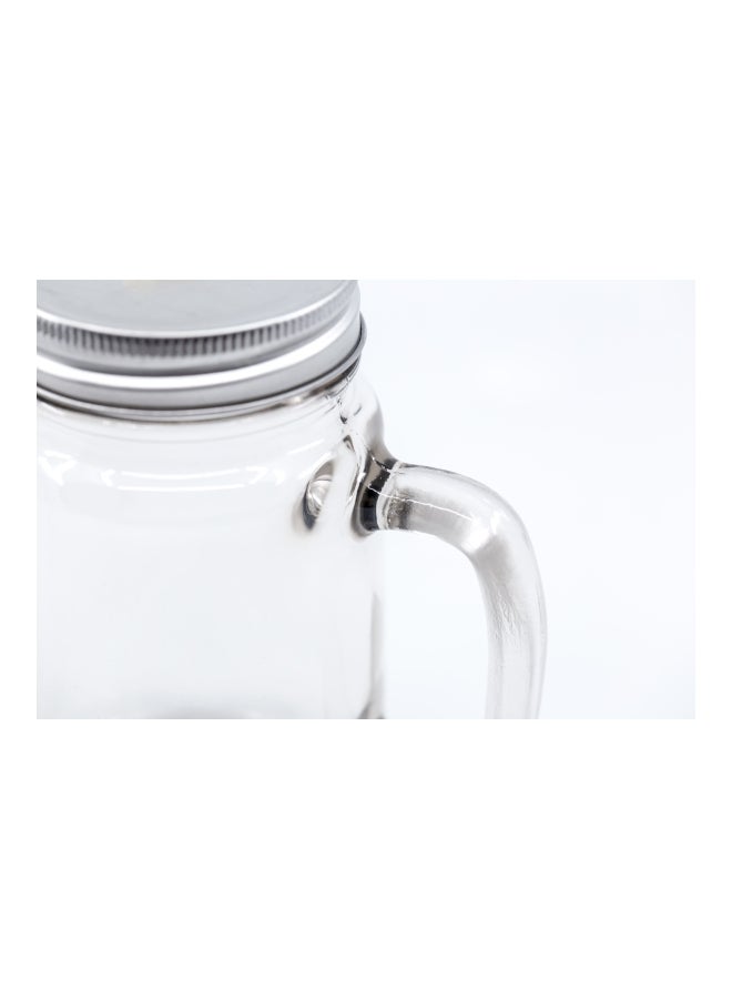 LOUD UNIVERSE Love Printed Mason Jar With Straw Clear/Black/Silver  - Image 3
