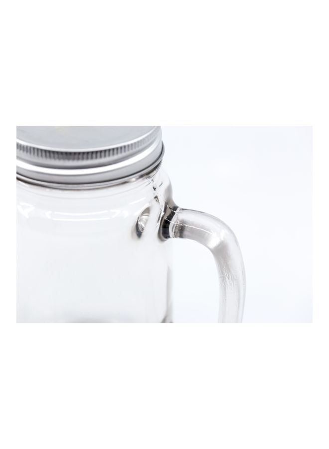 LOUD UNIVERSE Printed Mason Jar With Straw Clear/Blue/Silver  - Image 3