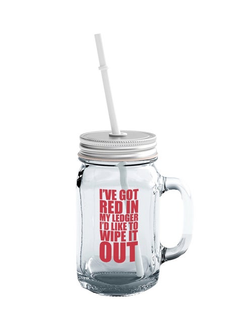 Black Widow Quote Printed Mason Jar With Straw Clear