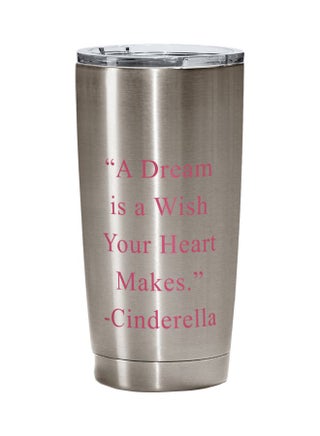 Cinderella Quote Printed Tumbler With Lid Silver/Pink - v1555184692/N23392171A_1