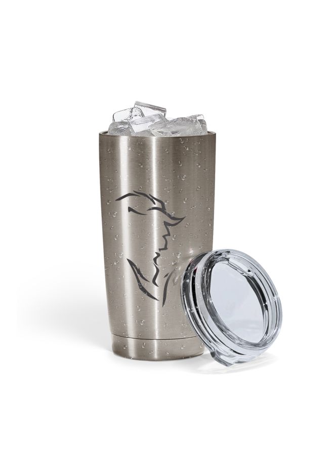 LOUD UNIVERSE Beauty And The Beast Rose Printed Tumbler With Lid Silver/Red/Black  - Image 2
