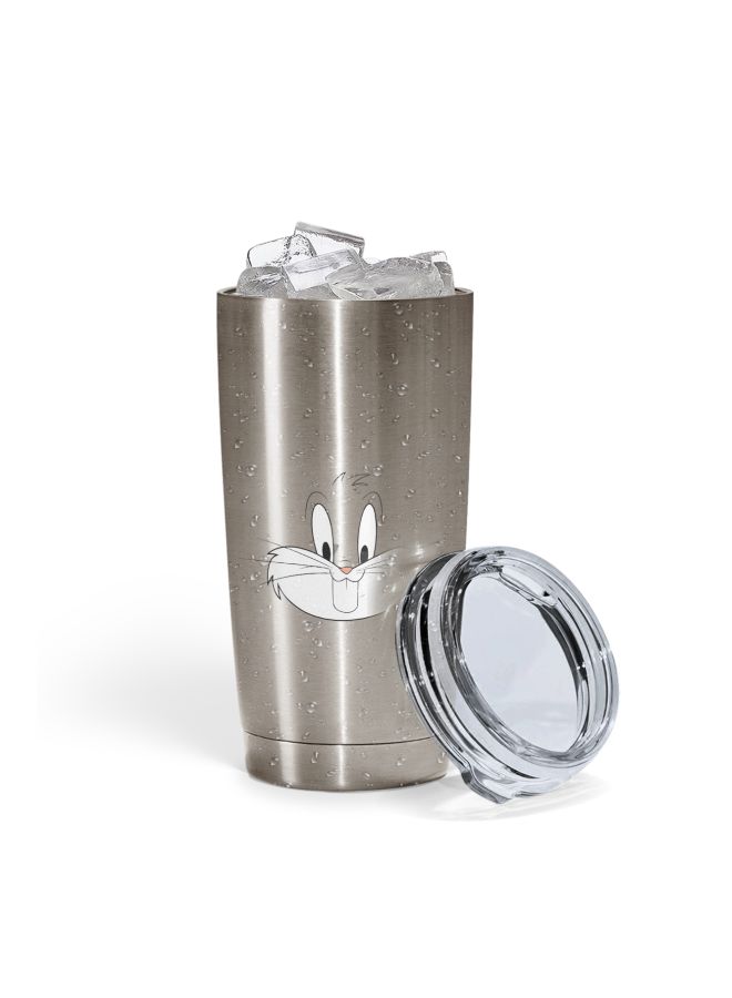 LOUD UNIVERSE Bugs Bunny Printed Tumbler With Lid Silver/Grey/White  - Image 2