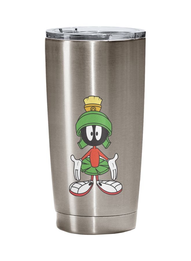 LOUD UNIVERSE Marvin Martian Printed Tumbler With Lid Silver/Green/Red  - Image 1
