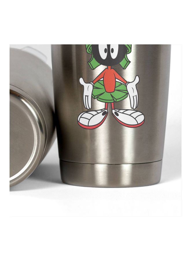 LOUD UNIVERSE Marvin Martian Printed Tumbler With Lid Silver/Green/Red  - Image 3