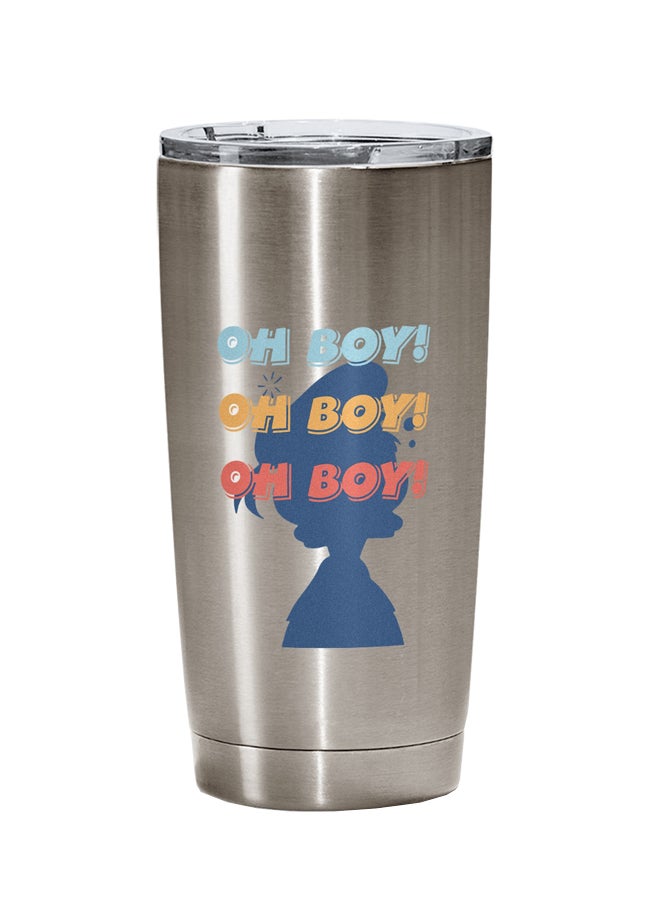 LOUD UNIVERSE Printed Tumbler With Lid Silver/Blue/Red  - Image 1