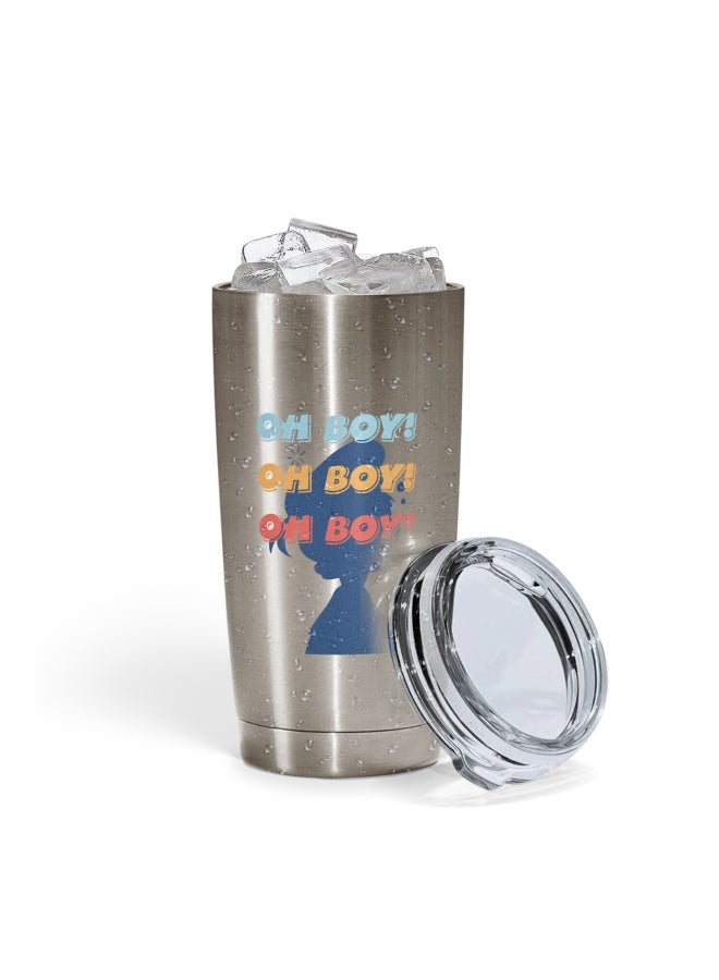 LOUD UNIVERSE Printed Tumbler With Lid Silver/Blue/Red  - Image 2
