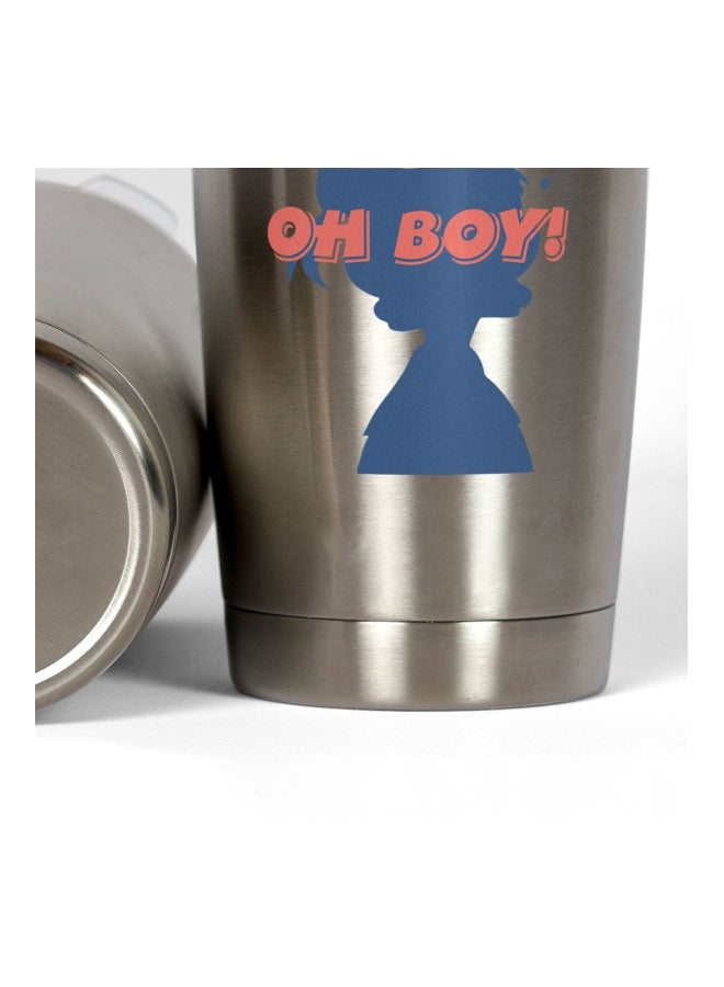 LOUD UNIVERSE Printed Tumbler With Lid Silver/Blue/Red  - Image 3
