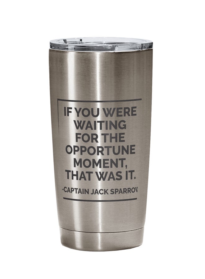 LOUD UNIVERSE Pirates Of The Caribbean Printed Tumbler With Lid Silver/Black  - Image 1