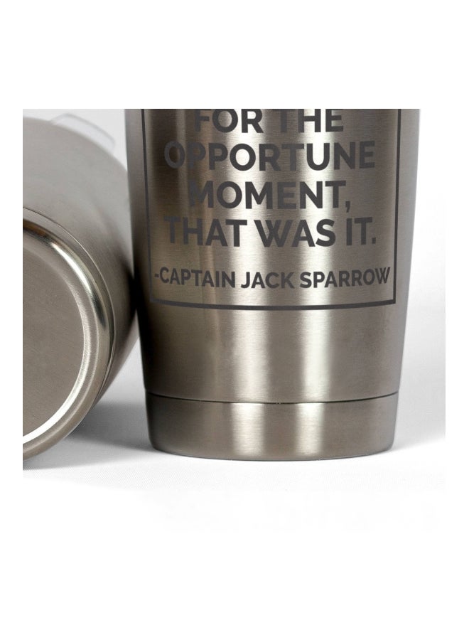 LOUD UNIVERSE Pirates Of The Caribbean Printed Tumbler With Lid Silver/Black  - Image 3