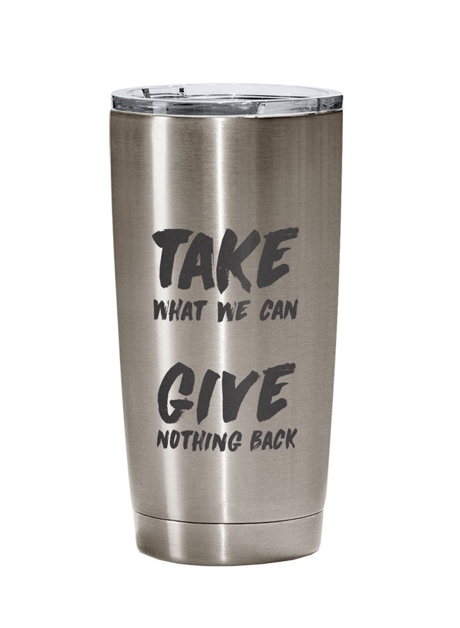 LOUD UNIVERSE Pirates Of The Caribbean Johnny Depp Quote Printed Tumbler With Lid Silver/Clear  - Image 1