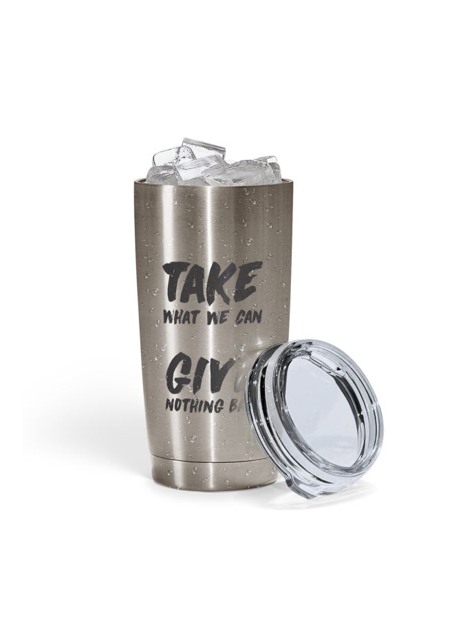 LOUD UNIVERSE Pirates Of The Caribbean Johnny Depp Quote Printed Tumbler With Lid Silver/Clear  - Image 2