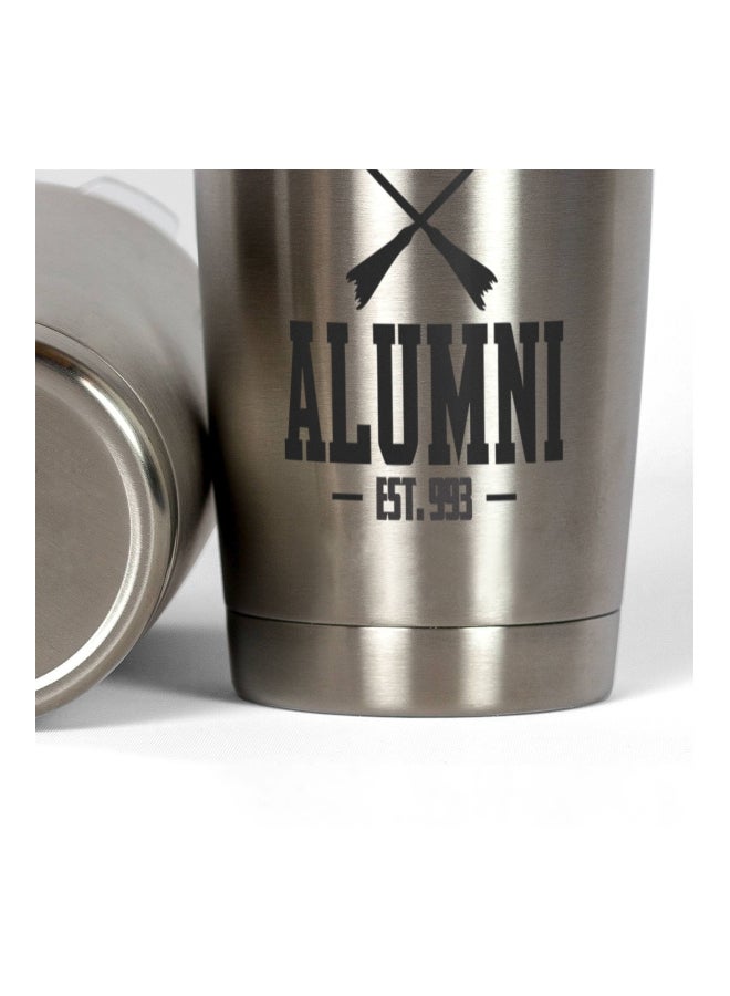 LOUD UNIVERSE Hogwarts Alumni Harry Potter Printed Tumbler With Lid Silver/Clear/Black  - Image 3