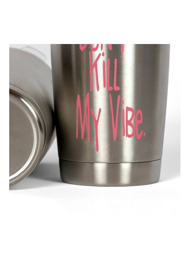 LOUD UNIVERSE Harry Potter Snitch Vibe Quote Printed Tumbler With Lid Silver/Clear/Pink  - Image 3