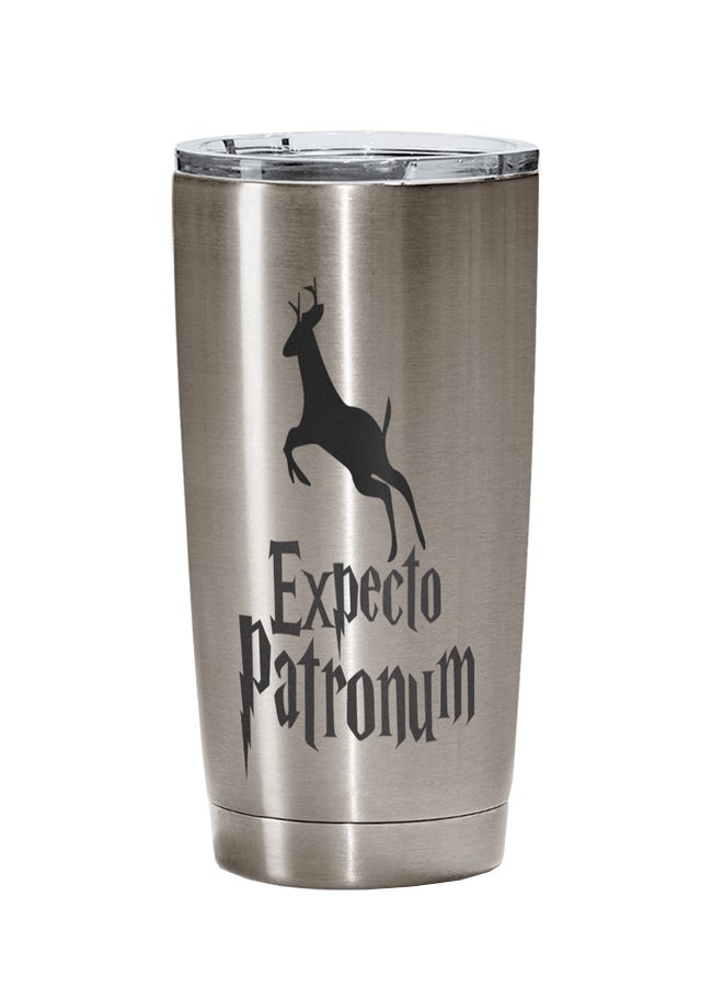 LOUD UNIVERSE Expresso Patronum Deer Printed Tumbler With Lid Silver/Clear/Black  - Image 1