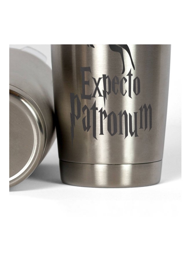 LOUD UNIVERSE Expresso Patronum Deer Printed Tumbler With Lid Silver/Clear/Black  - Image 3