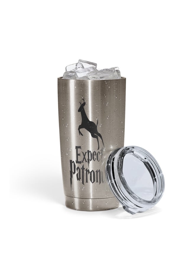 LOUD UNIVERSE Expresso Patronum Deer Printed Tumbler With Lid Silver/Clear/Black  - Image 2