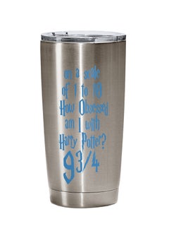On a Scale Typography Yeti Harry Potter Printed Tumbler With Lid Silver/Clear