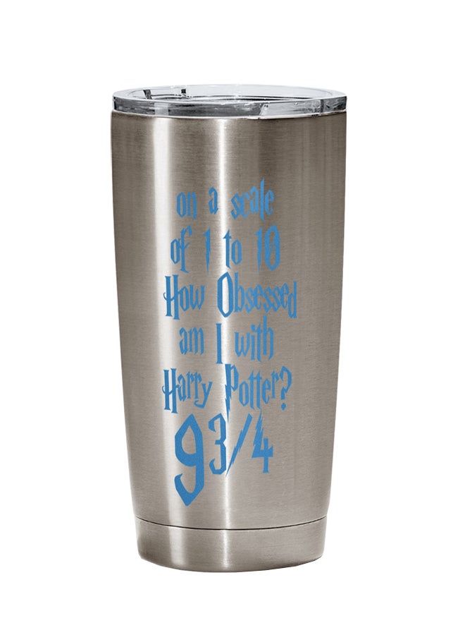 LOUD UNIVERSE - On a Scale Typography Yeti Harry Potter Printed Tumbler With Lid Silver/Clear - Image 1