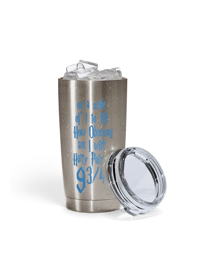 LOUD UNIVERSE - On a Scale Typography Yeti Harry Potter Printed Tumbler With Lid Silver/Clear - Image 1