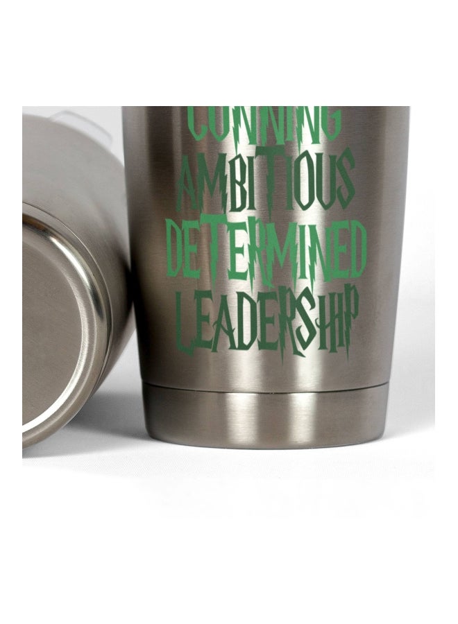 LOUD UNIVERSE House Slytherin Theme Yeti Harry Potter Printed Tumbler With Lid Silver/Clear  - Image 3