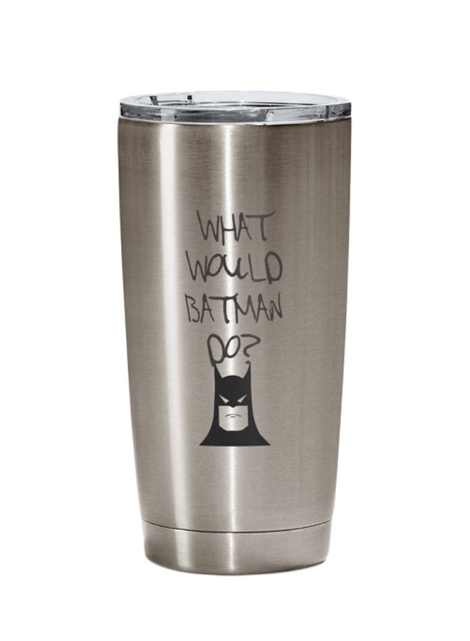 LOUD UNIVERSE Batman Printed Tumbler With Lid Silver/Grey/Black  - Image 1
