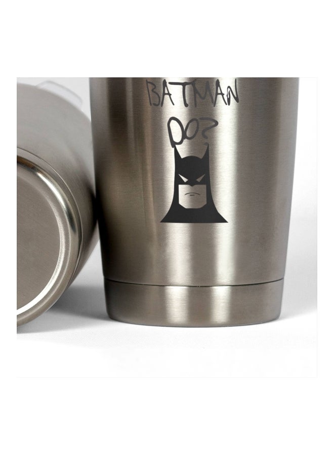 LOUD UNIVERSE Batman Printed Tumbler With Lid Silver/Grey/Black  - Image 3
