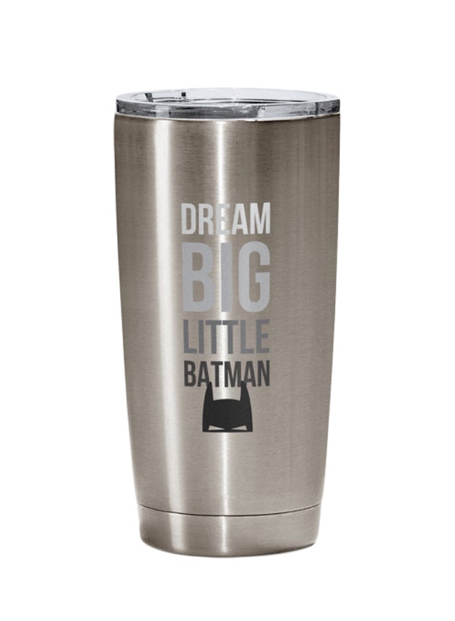 LOUD UNIVERSE Batman Printed Tumbler With Lid Silver/Grey/Black  - Image 1