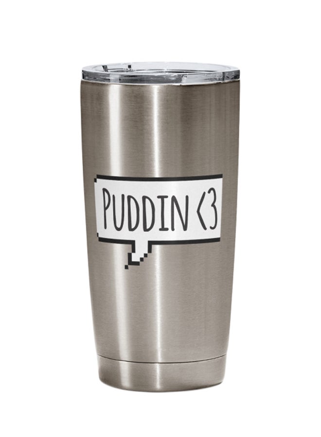 LOUD UNIVERSE Harley Quinn Quote Design Tumbler With Lid Silver/White/Black  - Image 1