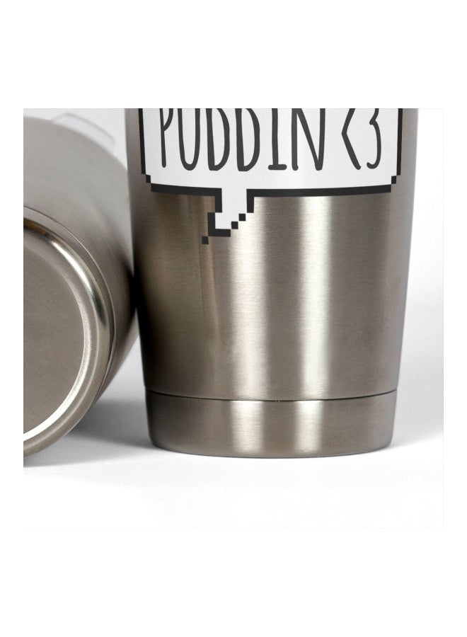 LOUD UNIVERSE Harley Quinn Quote Design Tumbler With Lid Silver/White/Black  - Image 3