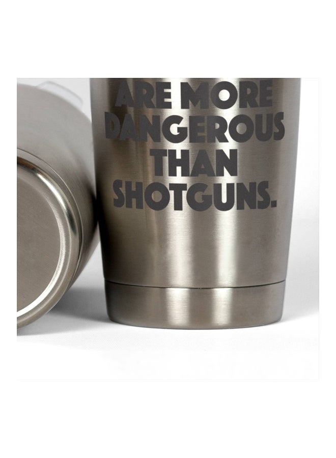 LOUD UNIVERSE Scarface Quote Printed Tumbler With Lid Silver/Clear/Black  - Image 3