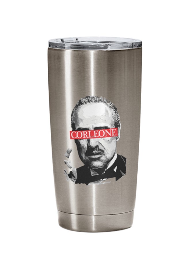 LOUD UNIVERSE Artistic Movie Poster Father Printed Tumbler With Lid Silver/Red/Black - Image 1