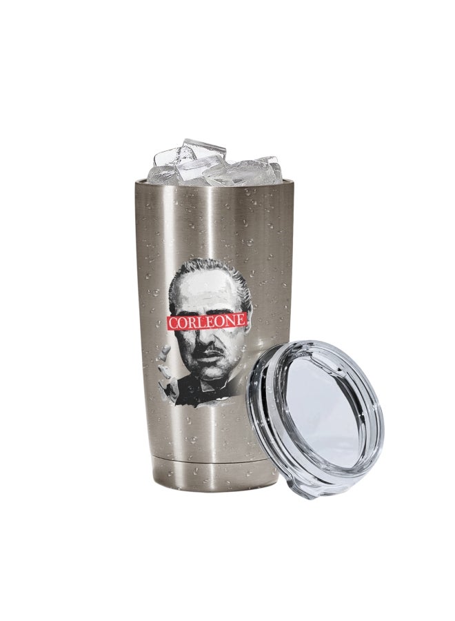 LOUD UNIVERSE Artistic Movie Poster Father Printed Tumbler With Lid Silver/Red/Black - Image 2