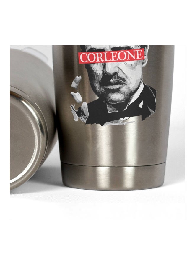 LOUD UNIVERSE Artistic Movie Poster Father Printed Tumbler With Lid Silver/Red/Black - Image 3