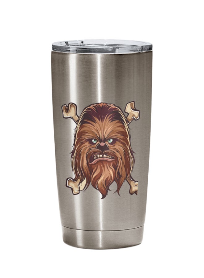 LOUD UNIVERSE Chewbacca Printed Tumbler With Lid Silver/Brown Silver/Brown  - Image 1
