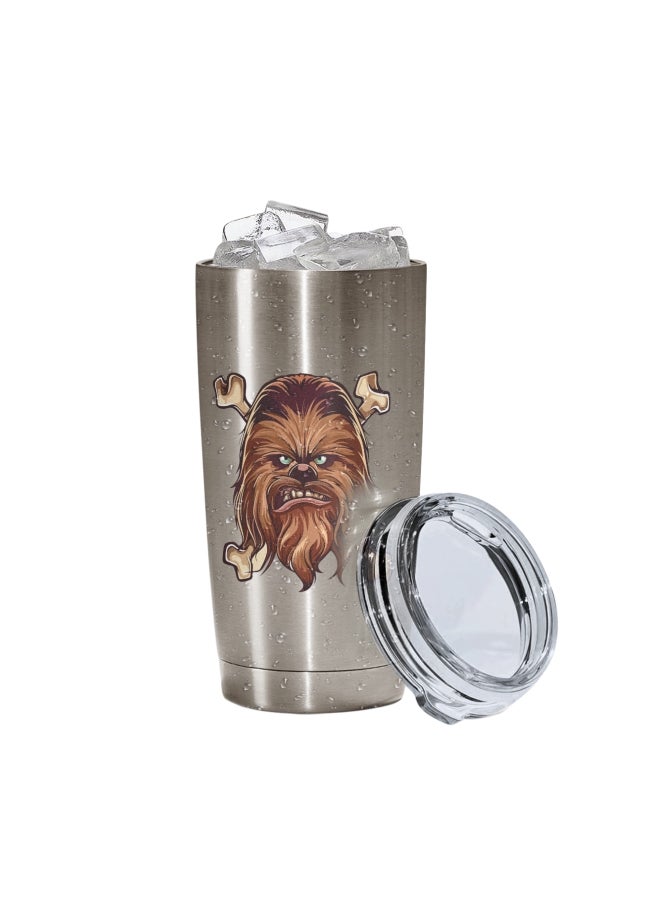 LOUD UNIVERSE Chewbacca Printed Tumbler With Lid Silver/Brown Silver/Brown  - Image 2