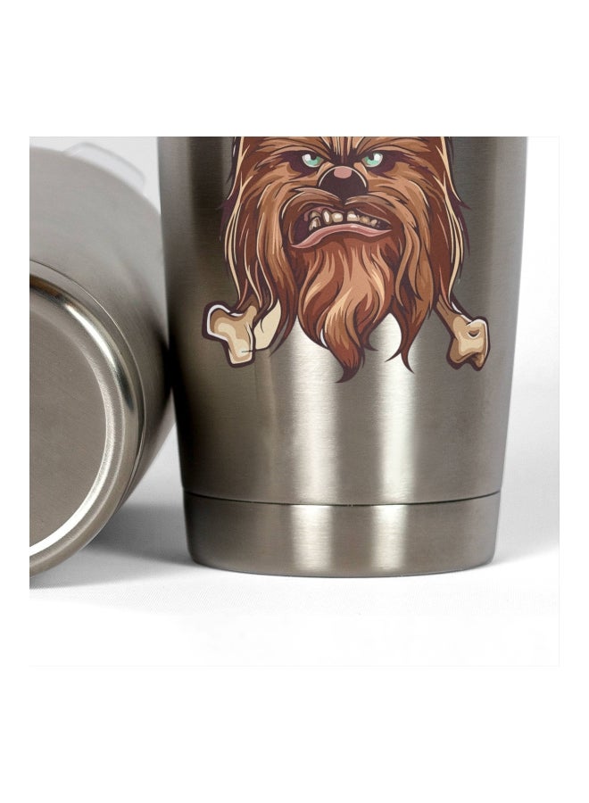 LOUD UNIVERSE Chewbacca Printed Tumbler With Lid Silver/Brown Silver/Brown  - Image 3