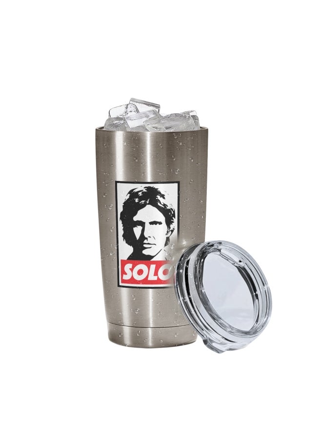 LOUD UNIVERSE Hans Solo Printed Tumbler With Lid Silver/Red/Black  - Image 2
