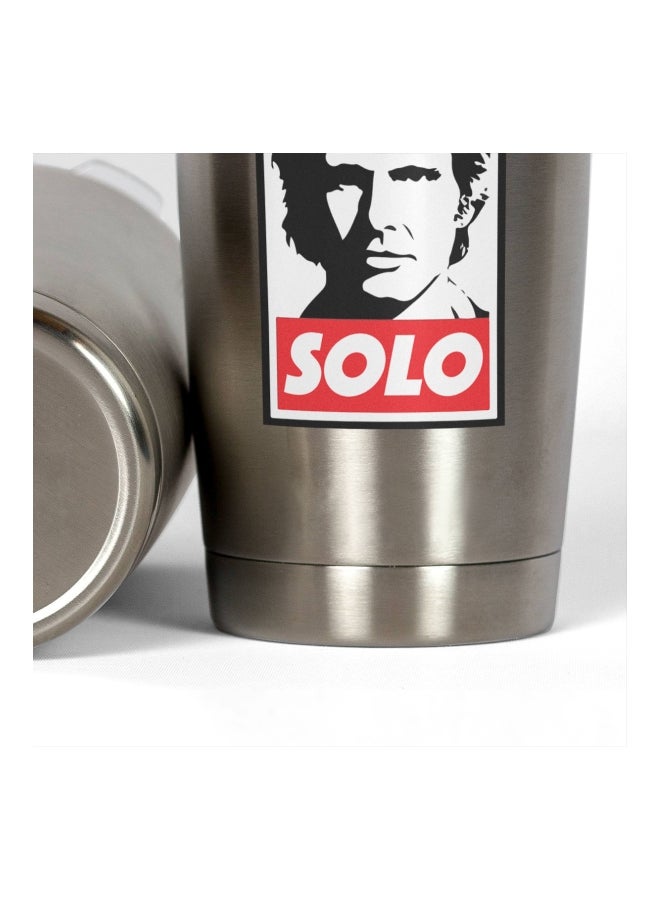 LOUD UNIVERSE Hans Solo Printed Tumbler With Lid Silver/Red/Black  - Image 3