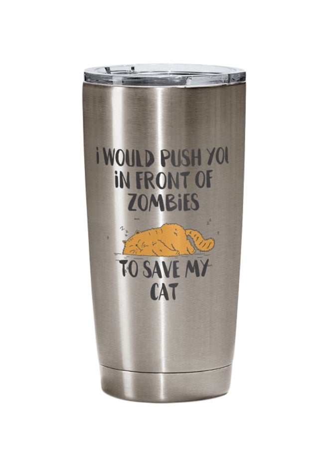 LOUD UNIVERSE Printed Tumbler With Lid Silver/Black/Yellow Silver/Black/Yellow  - Image 1
