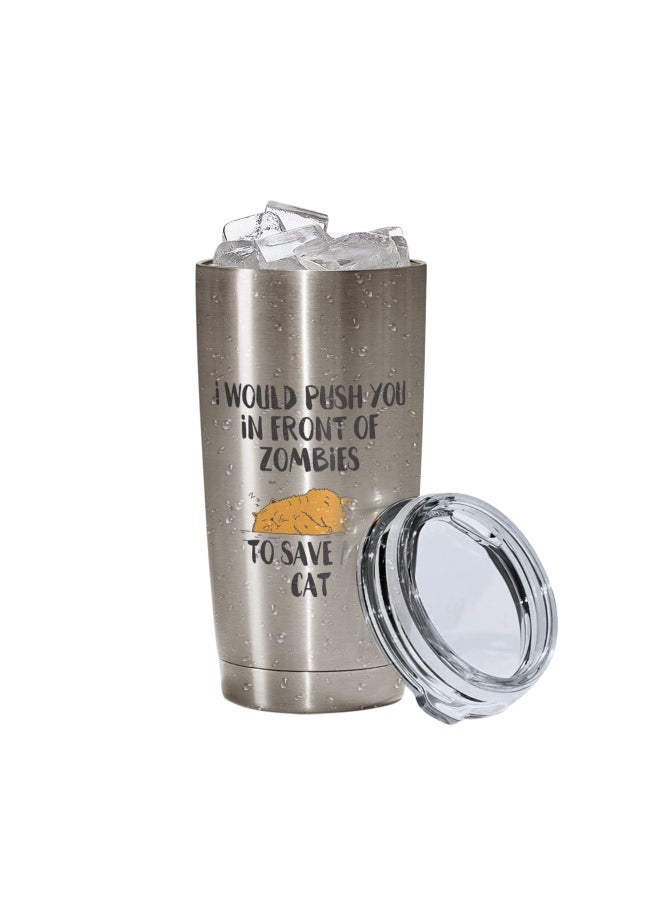 LOUD UNIVERSE Printed Tumbler With Lid Silver/Black/Yellow Silver/Black/Yellow  - Image 2