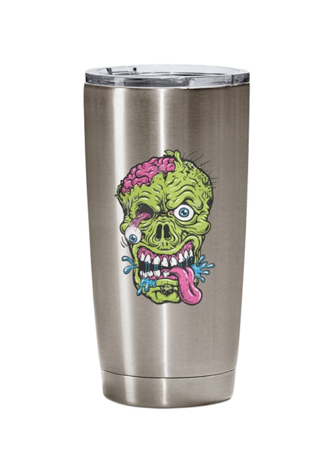 LOUD UNIVERSE Printed Tumbler With Lid Silver/Green/Pink Silver/Green/Pink  - Image 1