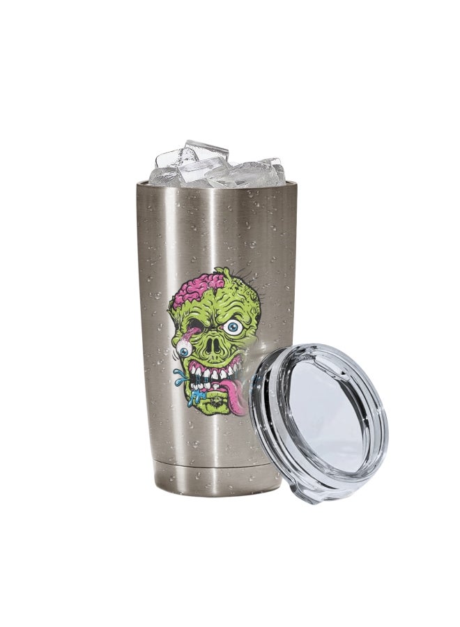 LOUD UNIVERSE Printed Tumbler With Lid Silver/Green/Pink Silver/Green/Pink  - Image 2